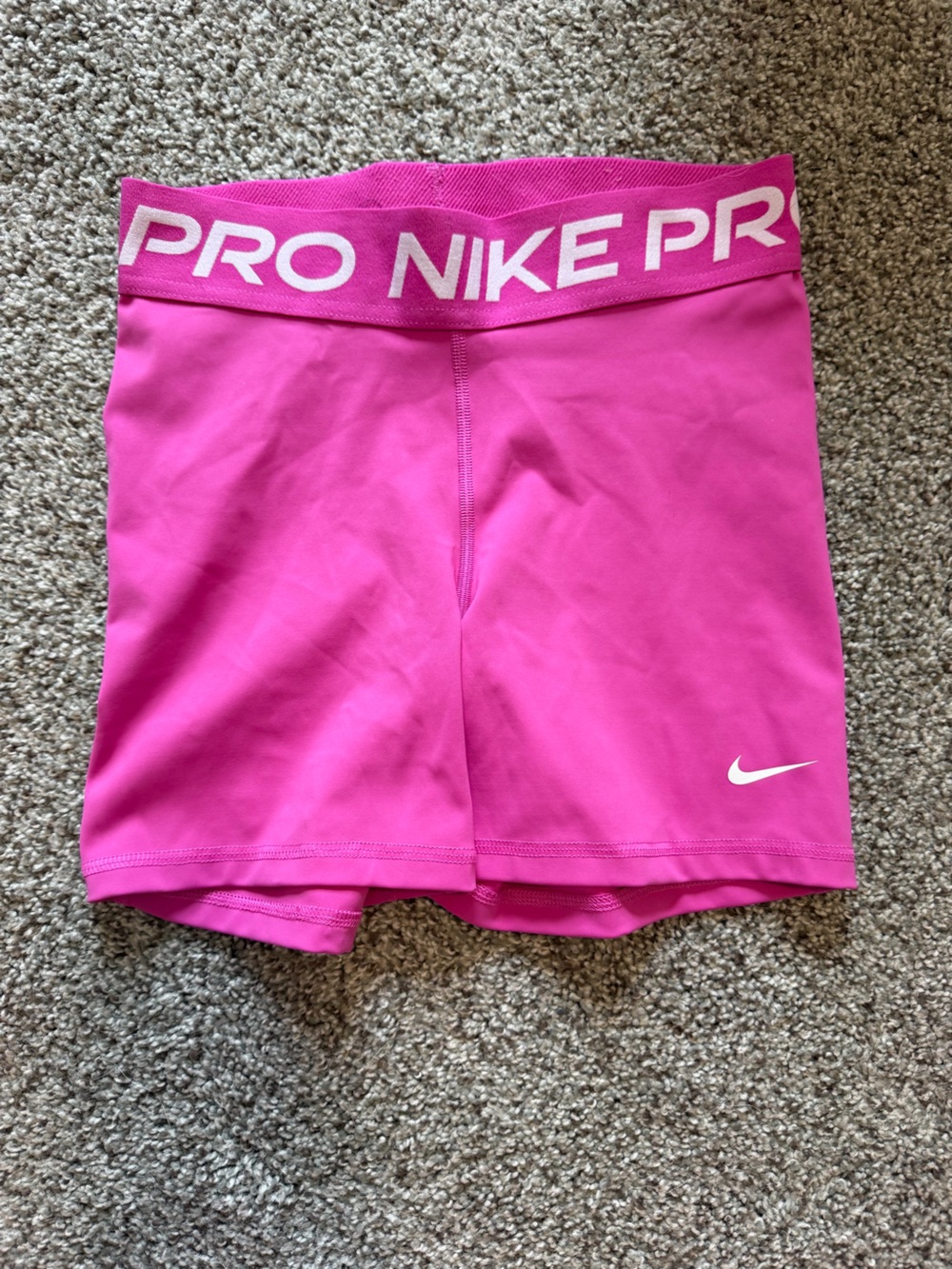 Nike Hot Pink Women's Bike Shorts with White Swoosh
